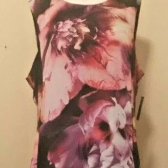 NWT Julia Jordan Abstract Floral Sleeveless Hanky Hem Dress - Picture 5 of 5